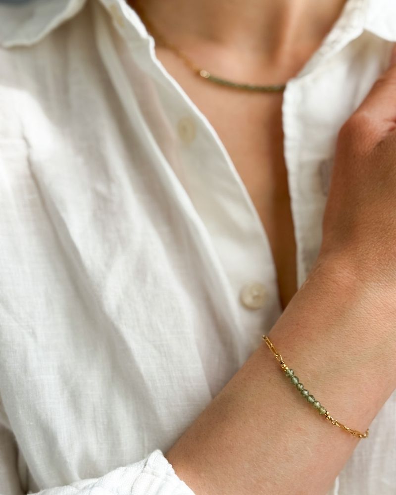 gouden armband met apatiet