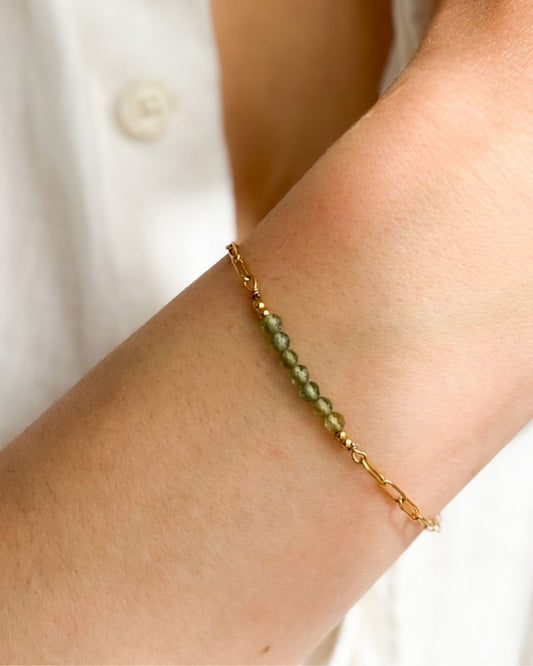 Groene Apatiet armband goud