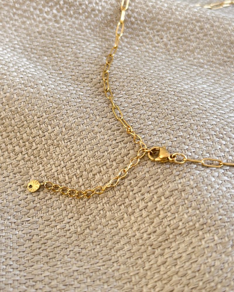 Prehniet ketting | Goud stainless steel