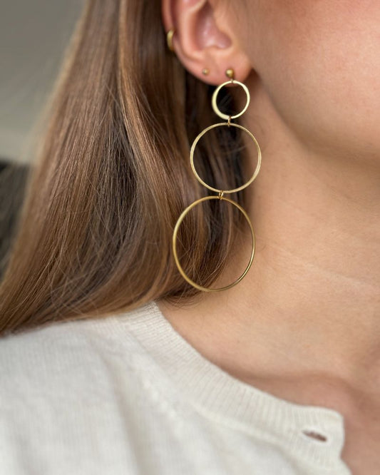 Cira | Grote oorbellen met cirkels | Goud stainless steel oorstekers