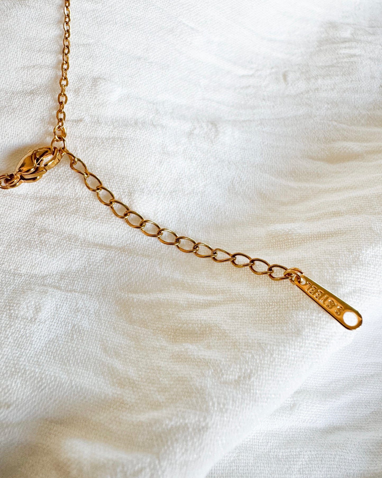 Demi | Gouden ketting met Diopsiet edelstenen | Stainless steel