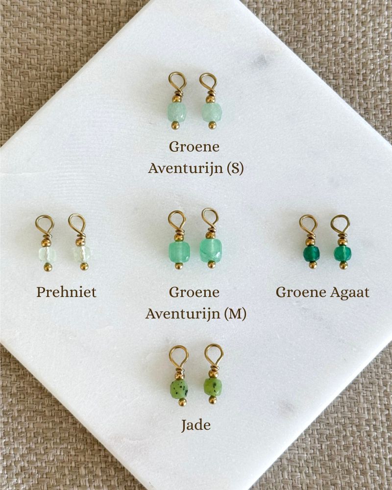 groene aventurijn jade hangers steen oorbellen