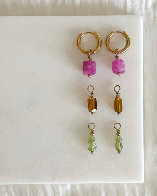 Mix en match oorbellen edelstenen