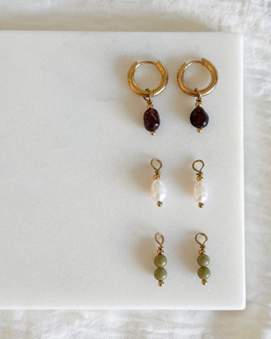 oorringen set met 3 verschillende hangers