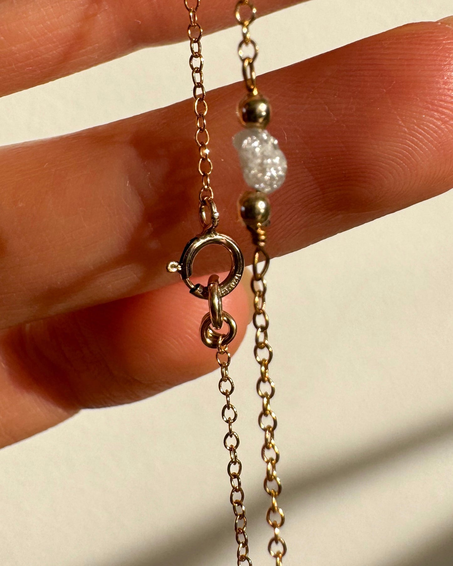 14k gold filled armband met echte diamant | Geboortesteen april