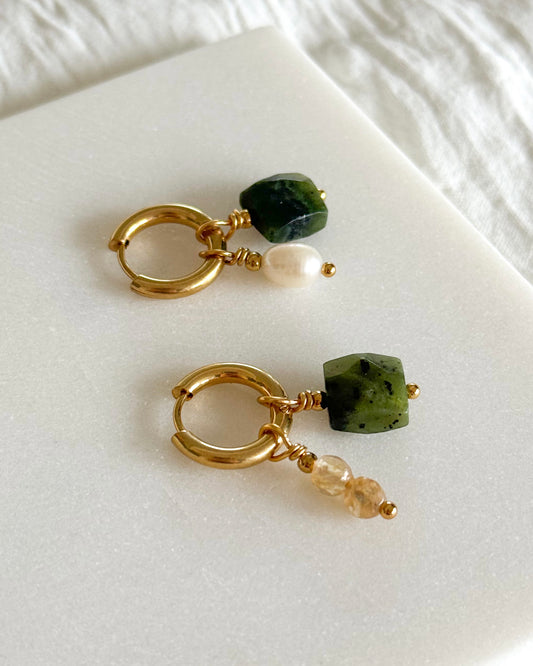 oorringen set met 3 verschillende hangers