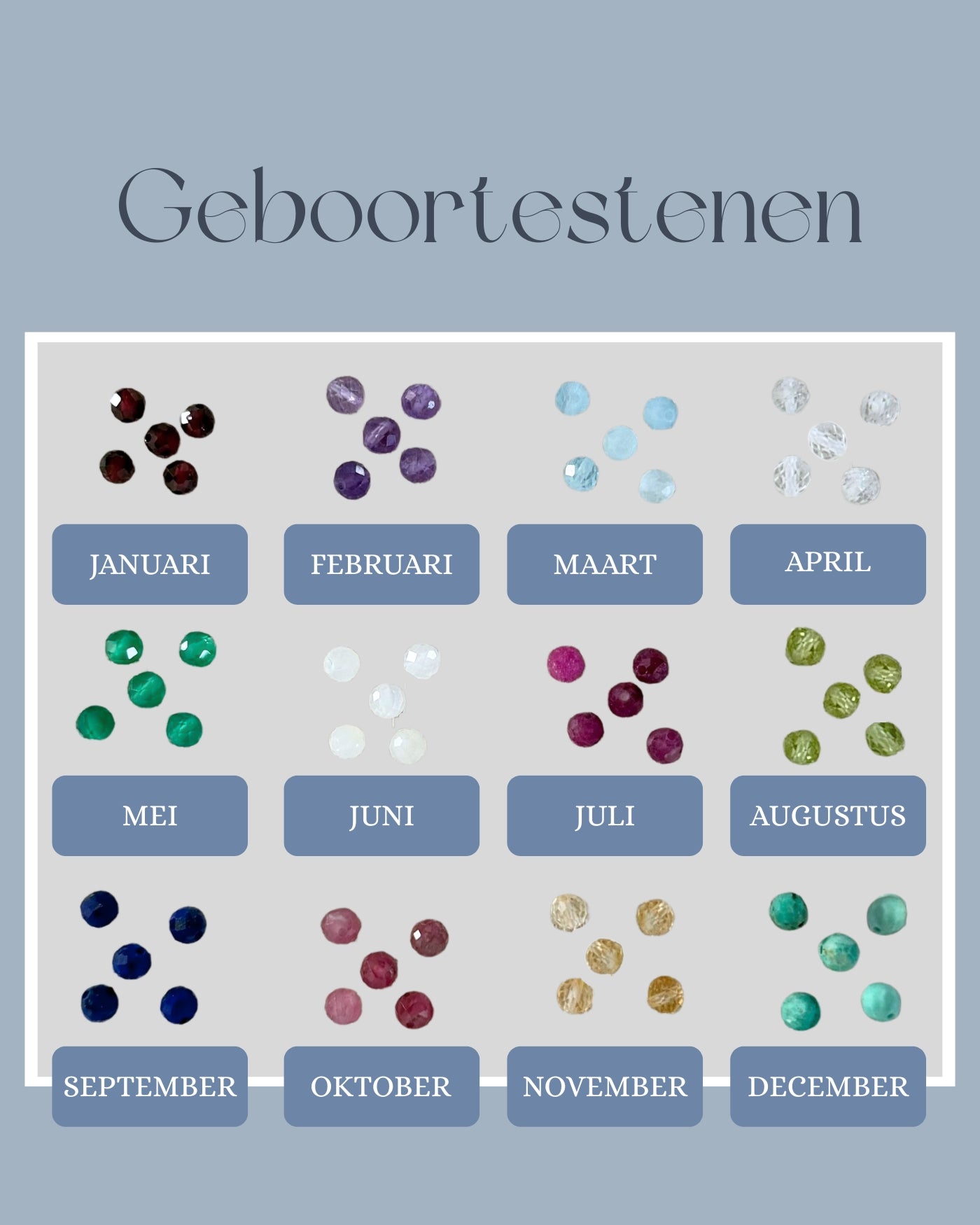 Ketting met geboortesteen | Goud stainless steel | Birthstone ketting