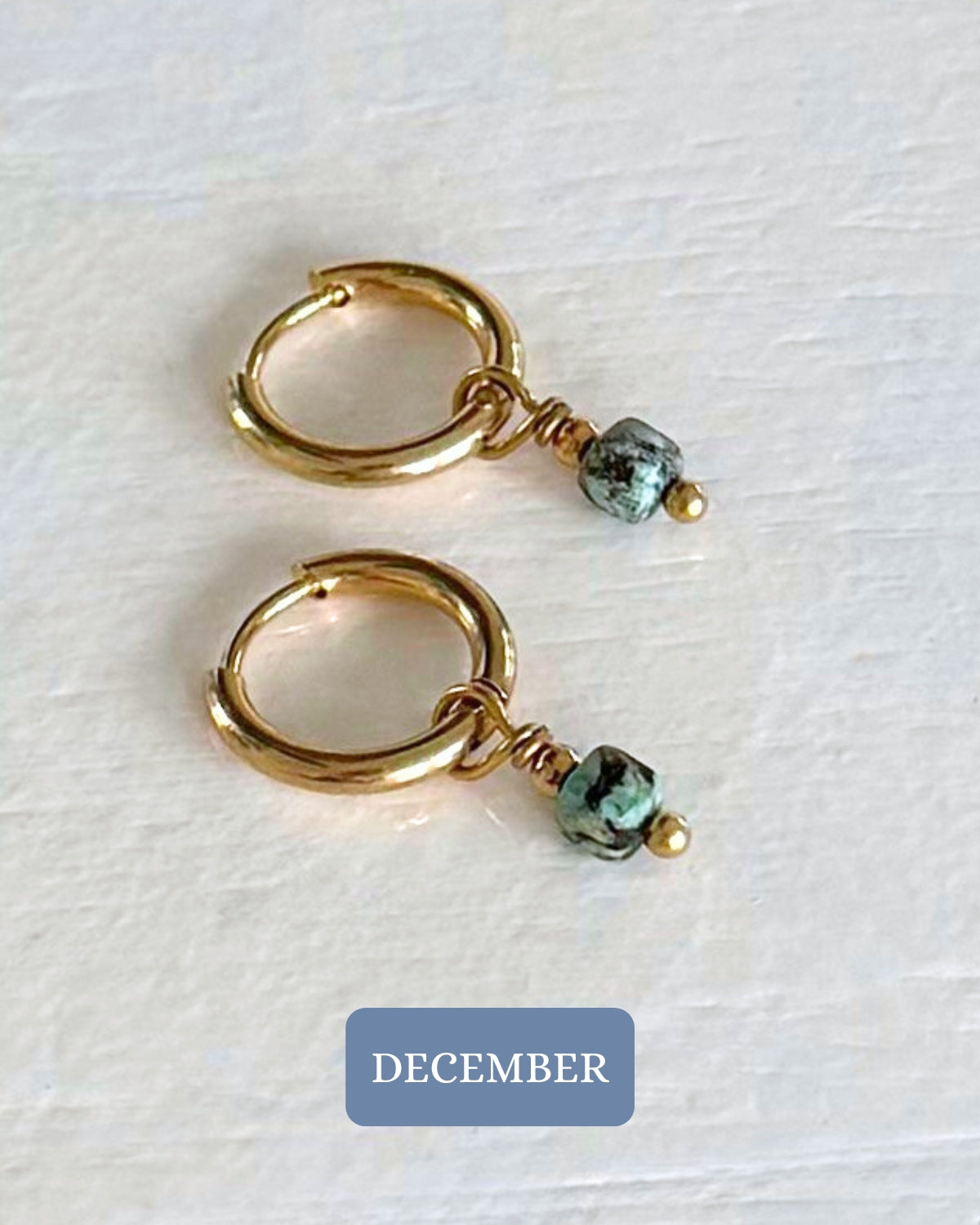 oorbellen geboortesteen december goud
