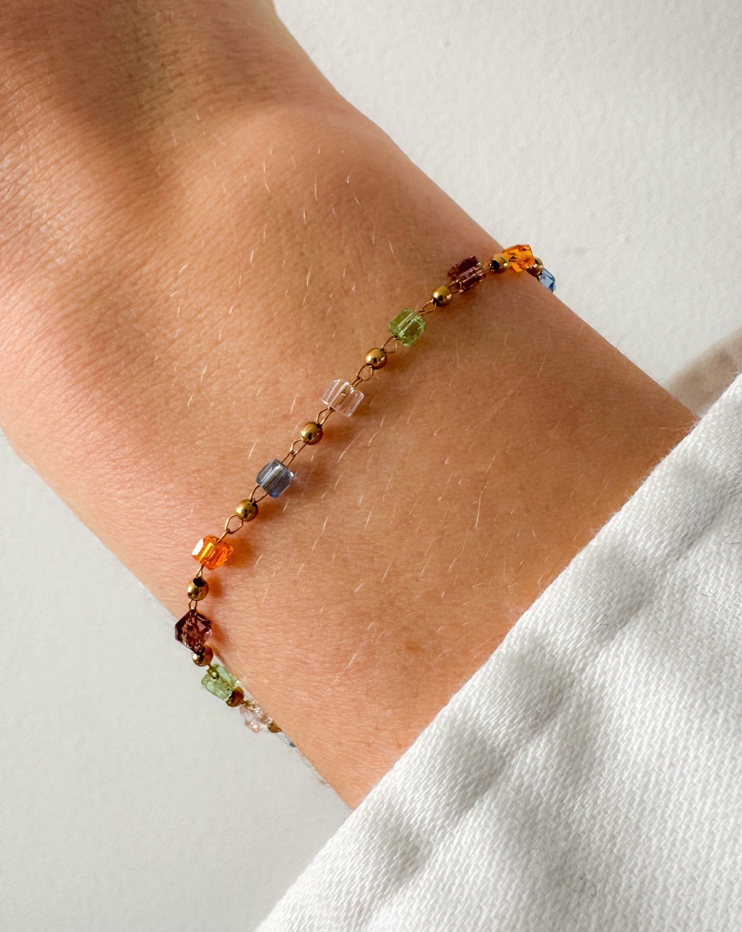 kleurrijke armband goud stainless steel