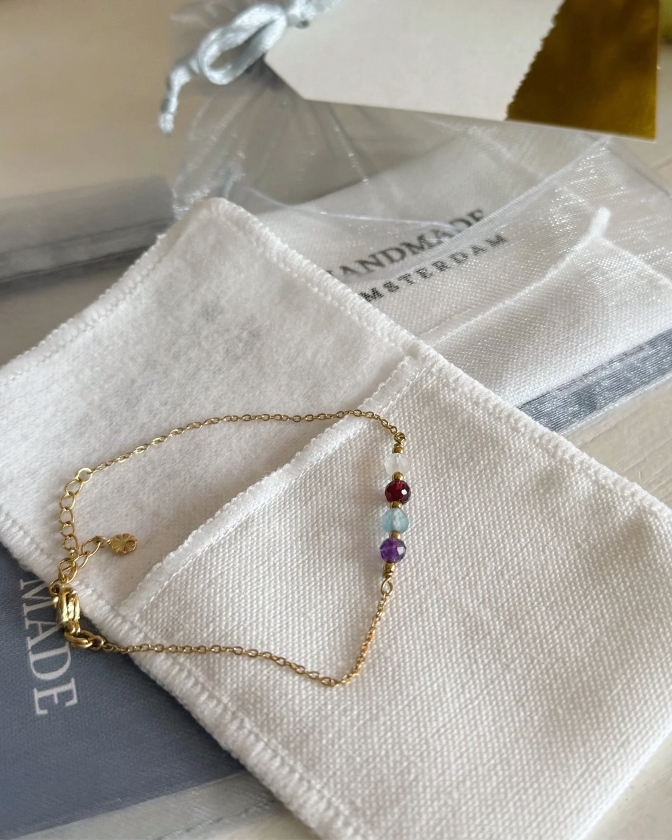 Armband met geboortesteentjes | Met 2, 3, 4 of 5 geboortestenen | Stainless steel