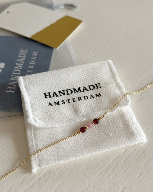 Armband met geboortesteentjes | Met 2, 3, 4 of 5 geboortestenen | Stainless steel