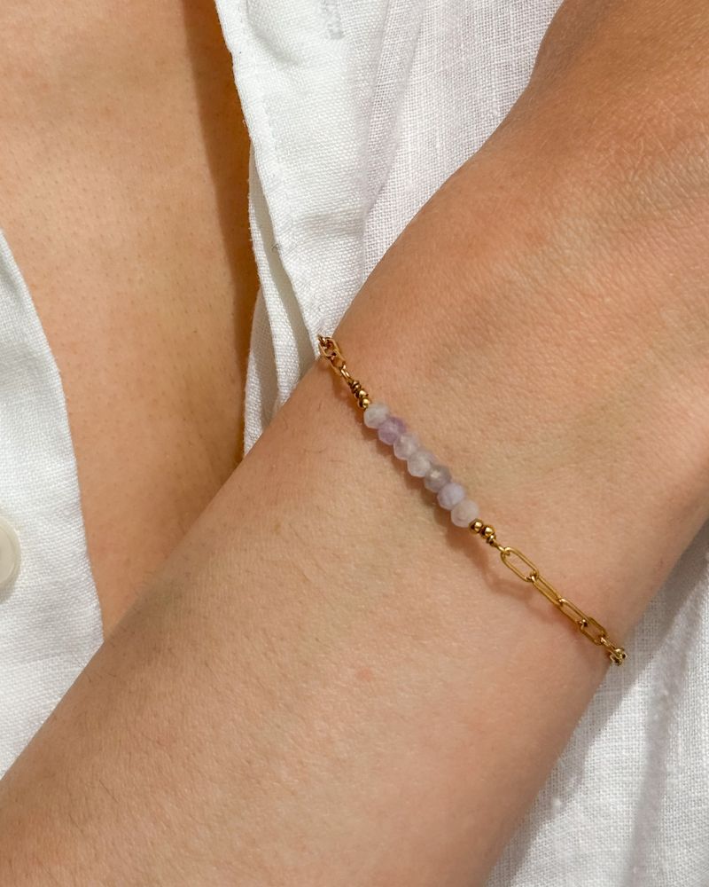 Lavendel Amethist armband goud