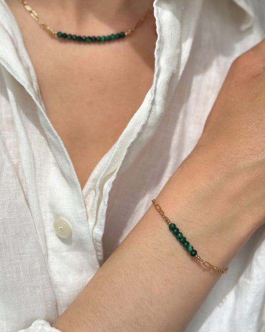 gouden armband met malachiet