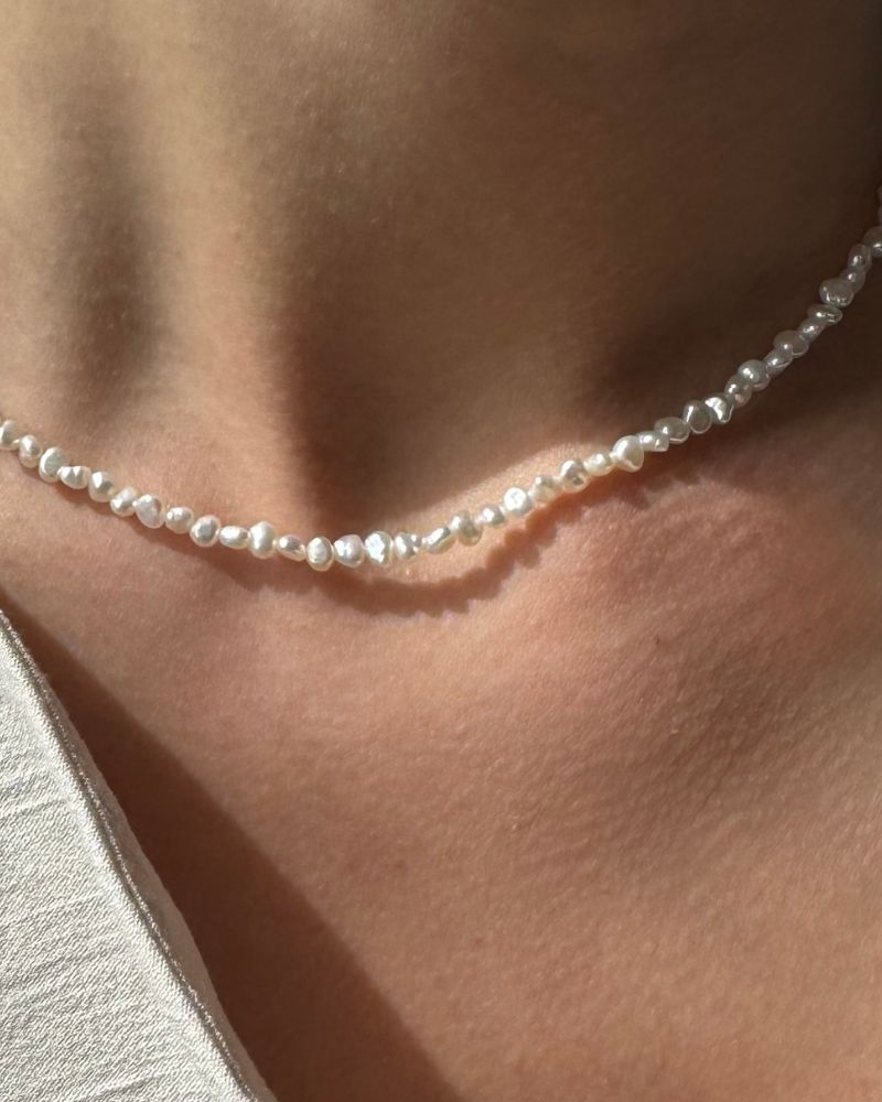 Onda | Echte parel ketting | Zoetwaterparel ketting goud