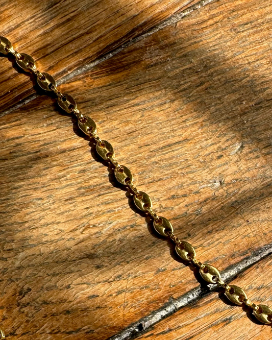 Colette | Gouden koffieboon armband | Stainless steel