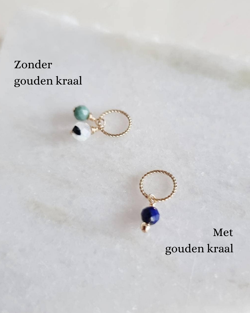 Losse geboortesteen hanger met 1, 2, 3, 4 of 5 geboortestenen | 14k gold filled