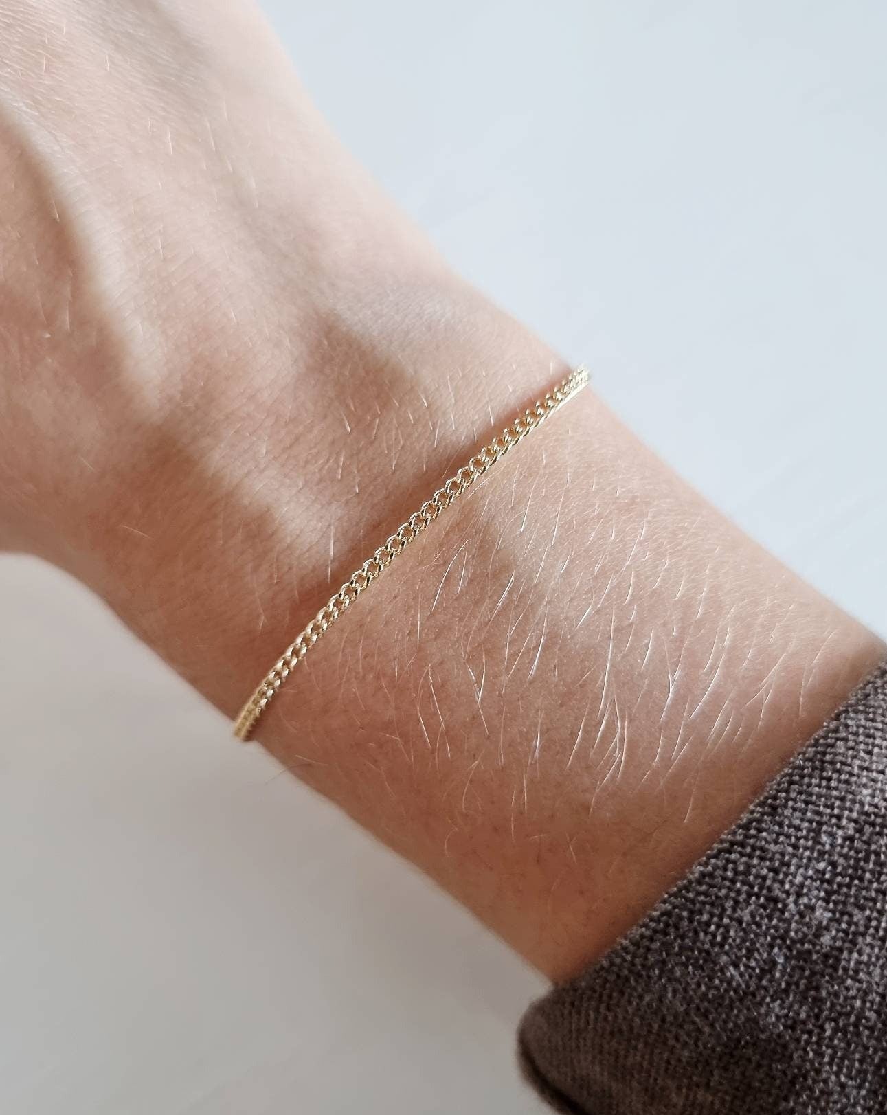 Minimalistische gouden schakelarmband | 14k gold plated
