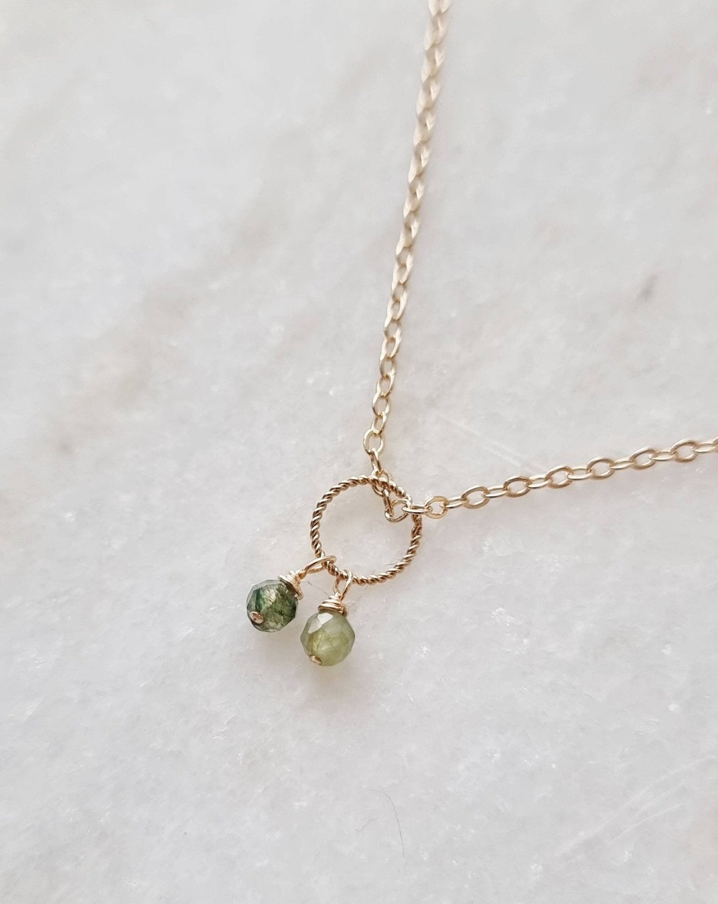 Losse geboortesteen hanger met 1, 2, 3, 4 of 5 geboortestenen | 14k gold filled