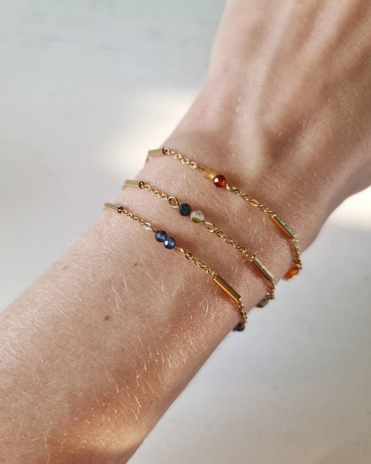 Eleanor | Gouden stainless steel armband met edelstenen