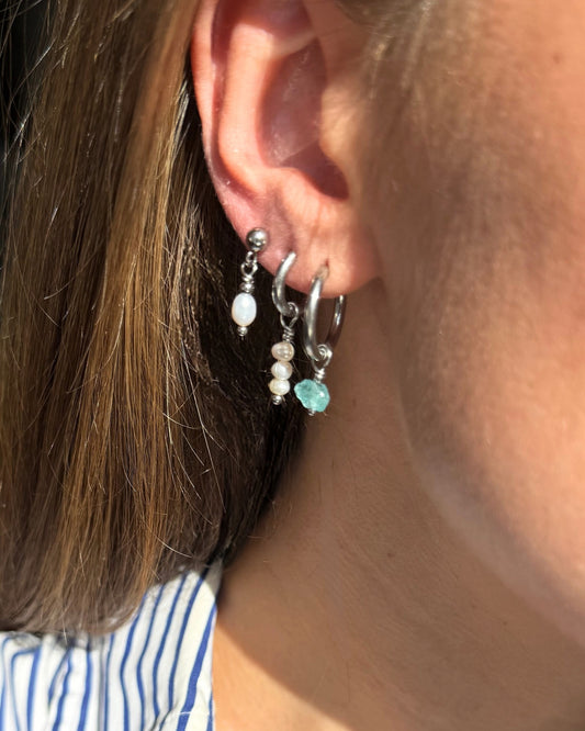 zilveren oorbellen met pareltjes