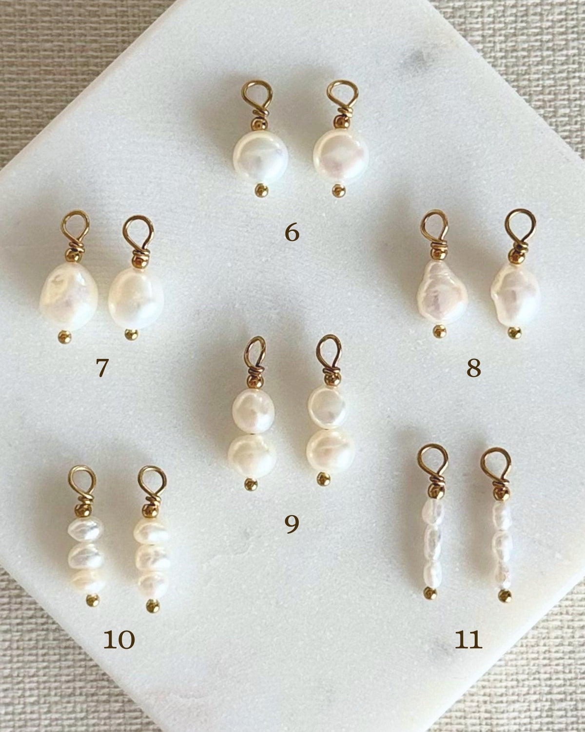 losse hangertjes voor oorbellen goud met grote parels