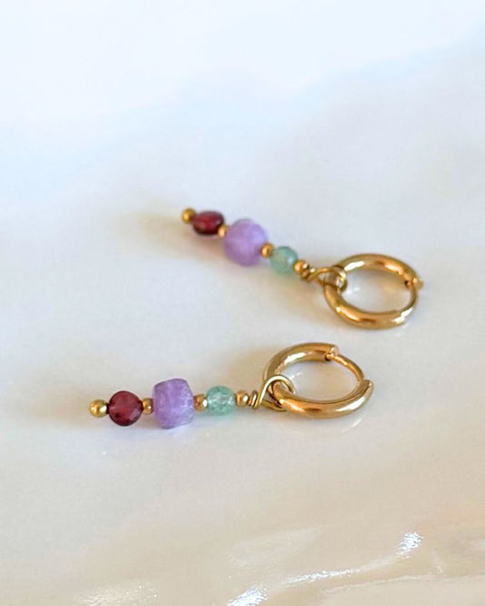 edelsteen oorbellen goud