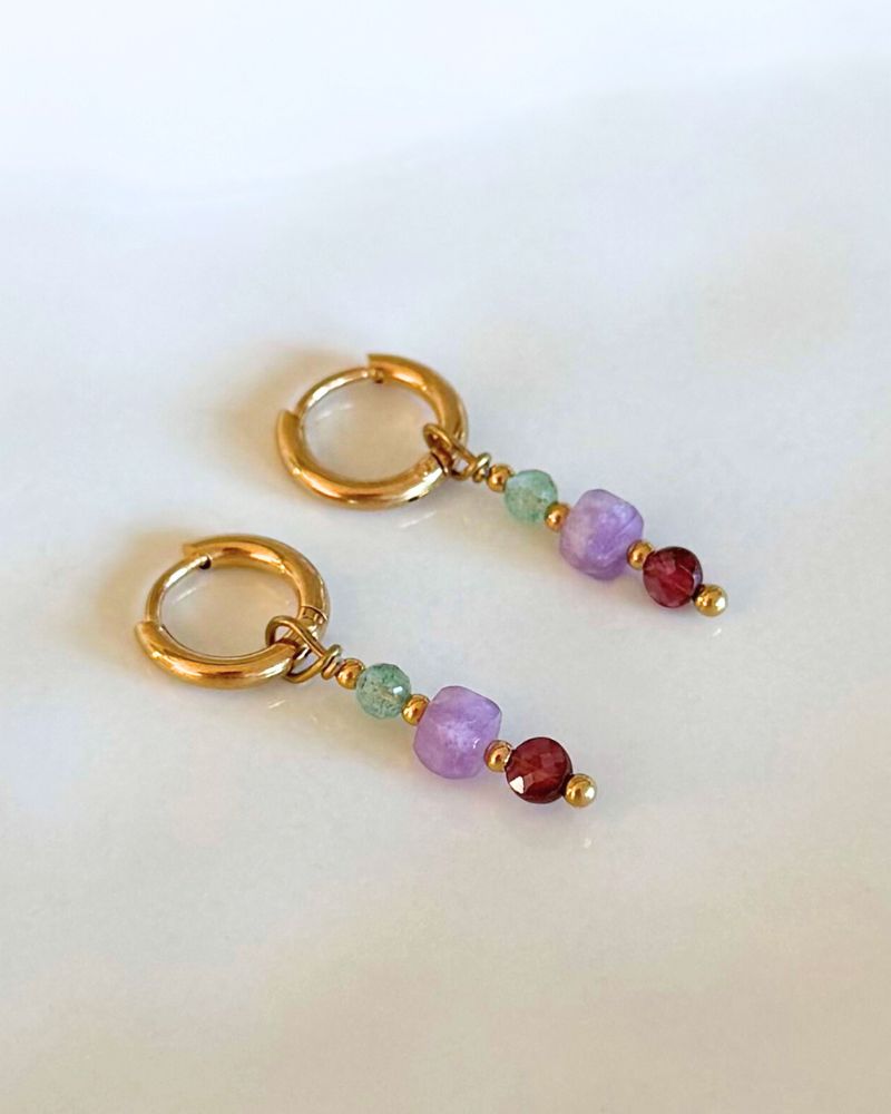 rvs oorbellen met steentjes