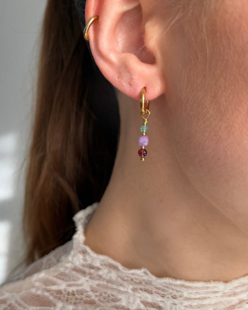 handgemaakte edelsteen hangertjes oorringen