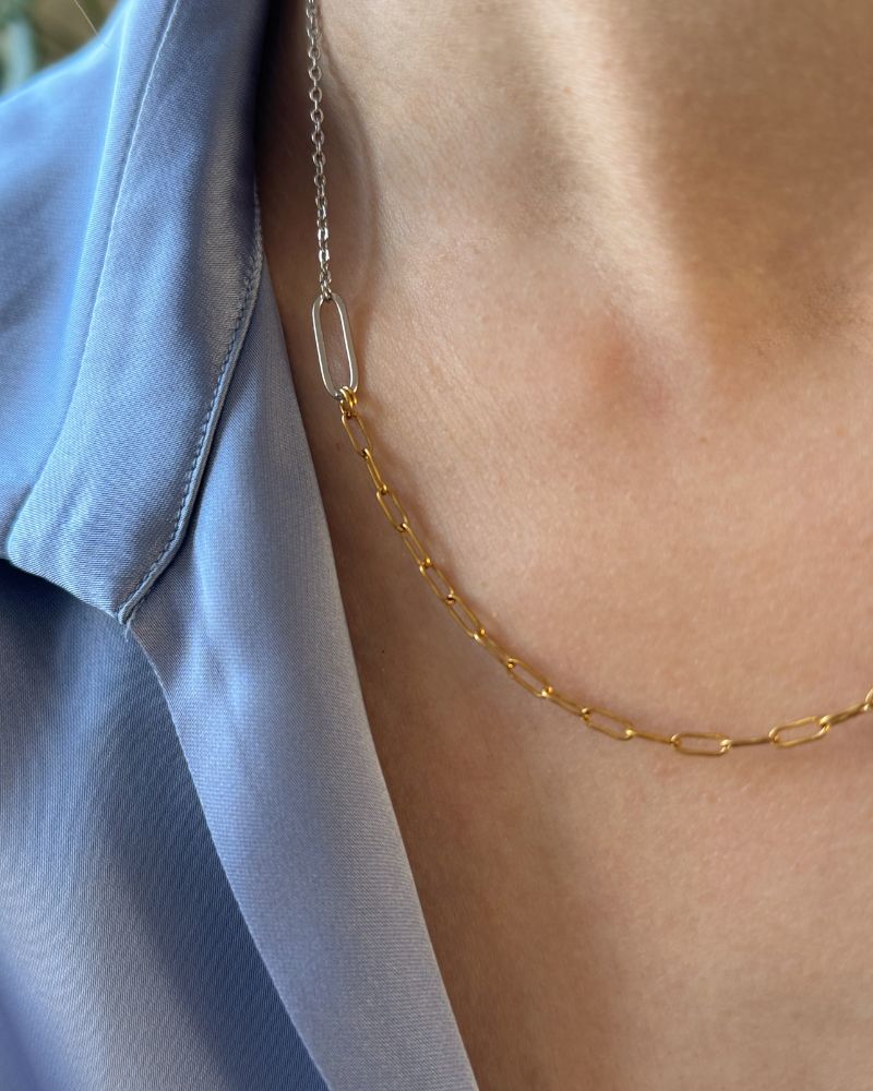 Bicolor ketting dames | Tweekleurige stainless steel ketting