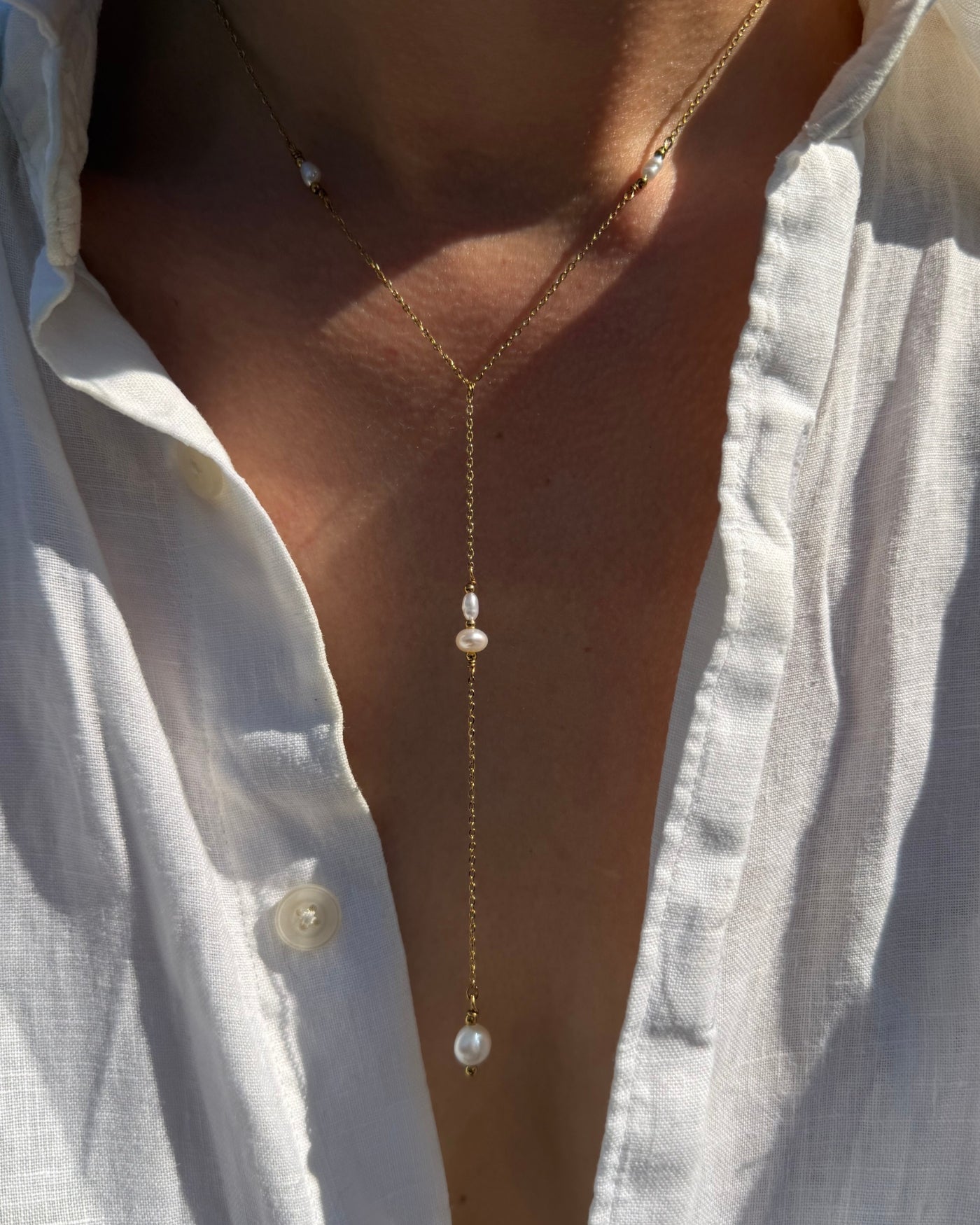 y vorm ketting goud