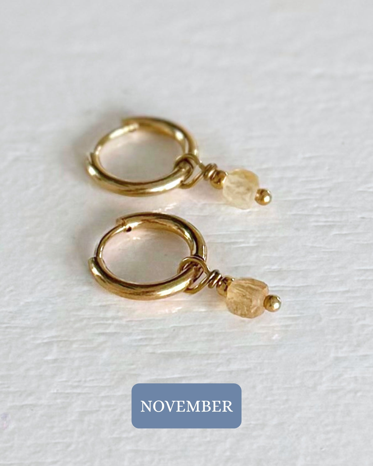 oorbellen geboortesteen november goud