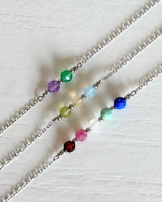 Armband met meerdere geboortestenen | 2, 3, 4 of 5 geboortestenen | Zilver stainless steel