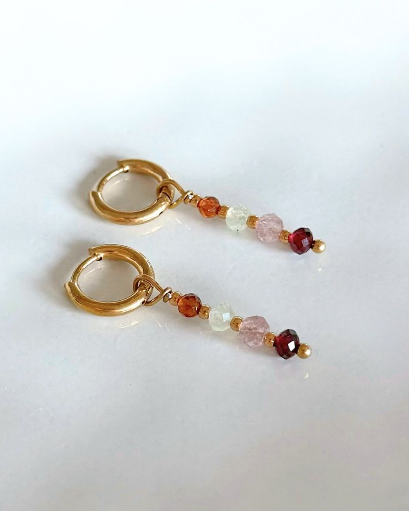 Stainless steel oorbellen met edelstenen