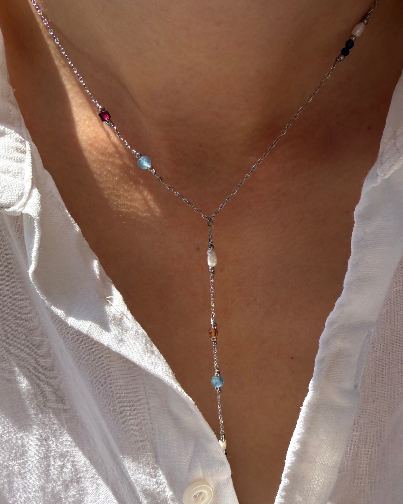 lange y-vormige ketting zilver