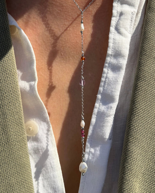 lange y-ketting zilver
