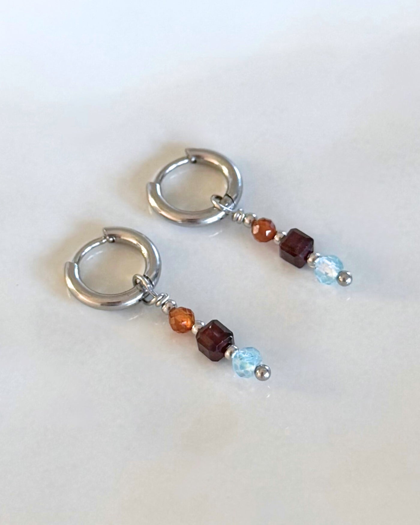 zilveren oorbellen edelstenen hangers