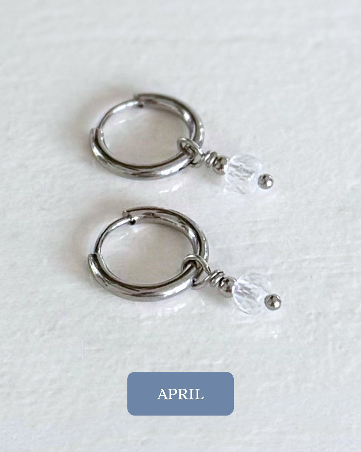 geboortesteen oorbellen april zilver