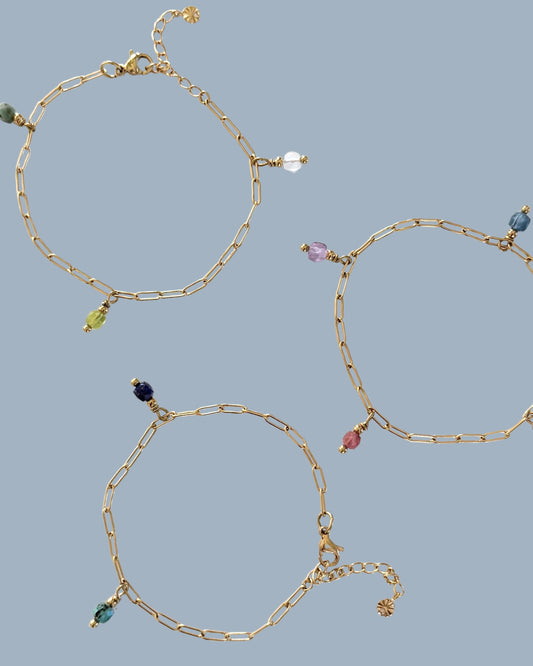 geboortesteen bedelarmband met meerdere stenen