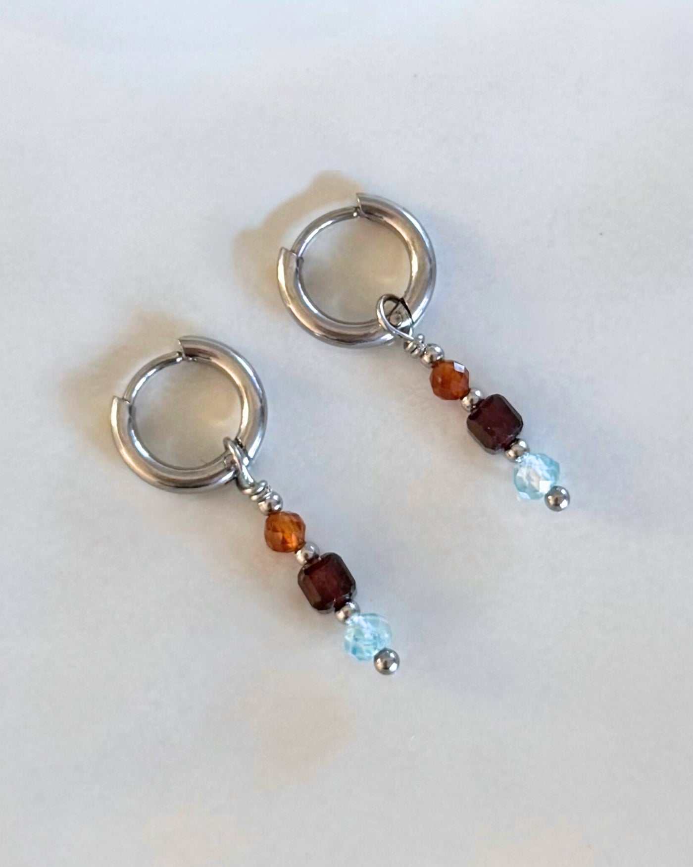 Ember | Edelsteen oorbellen | Zilver stainless steel