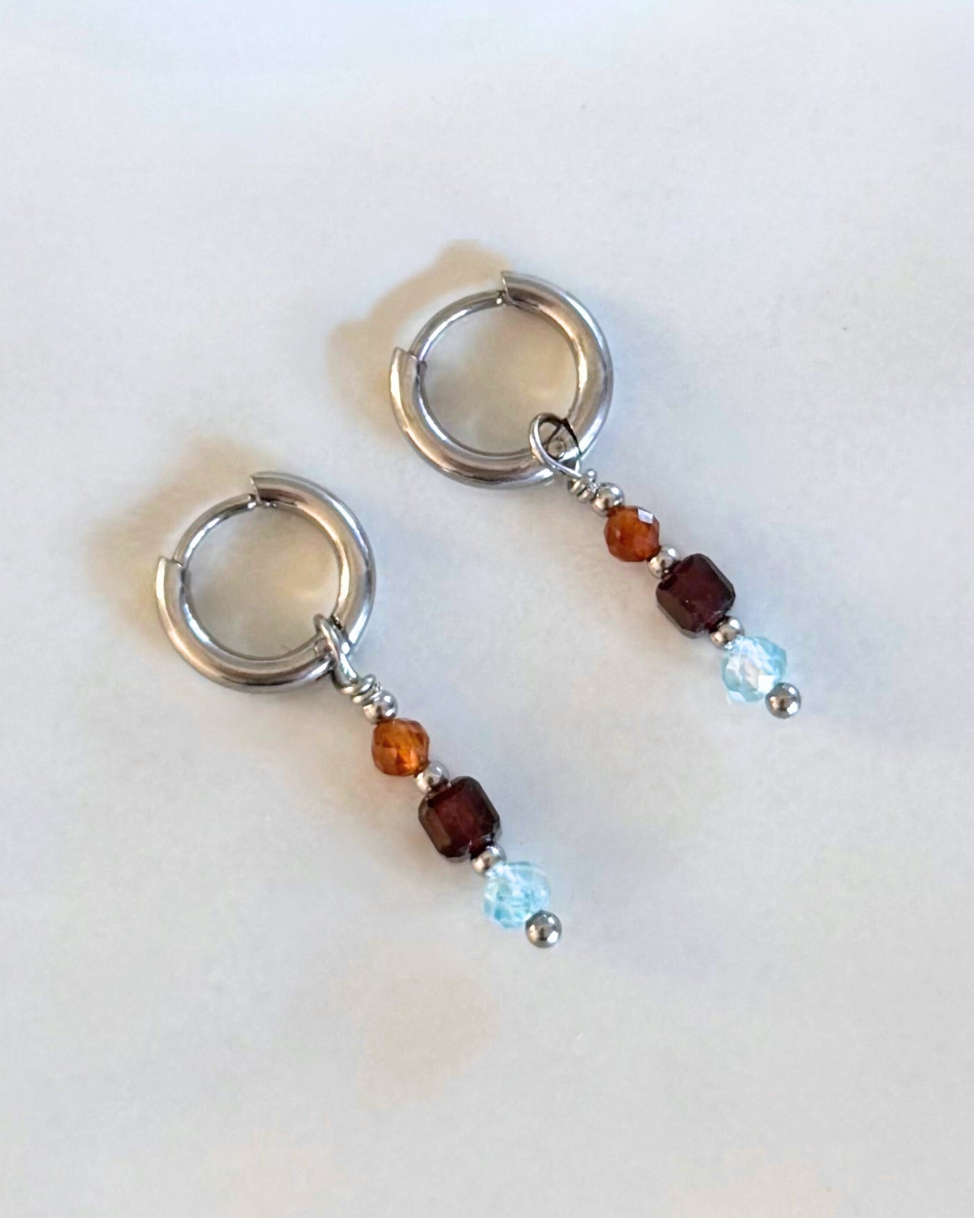 Ember | Edelsteen oorbellen | Zilver stainless steel