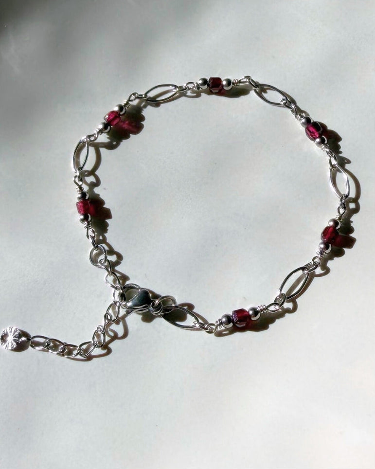 edelsteen armband stainless steel zilver