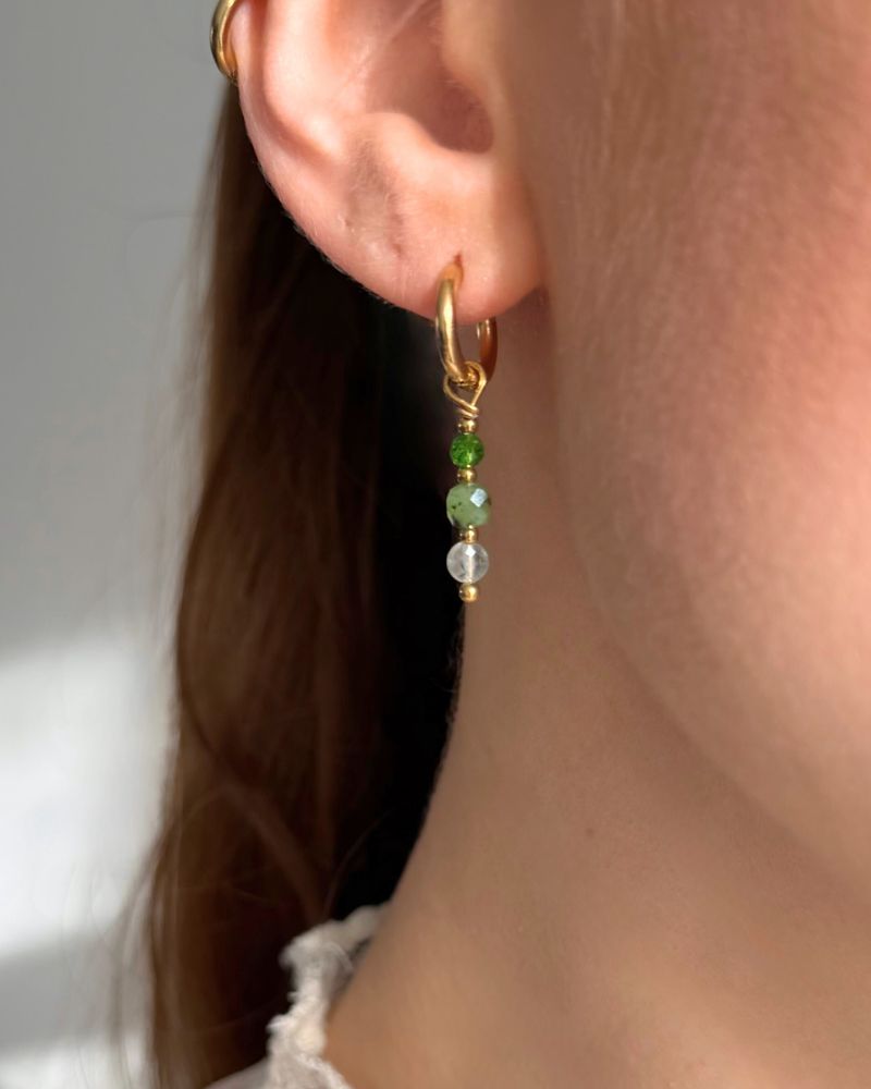 handgemaakte edelsteen oorbellen groen