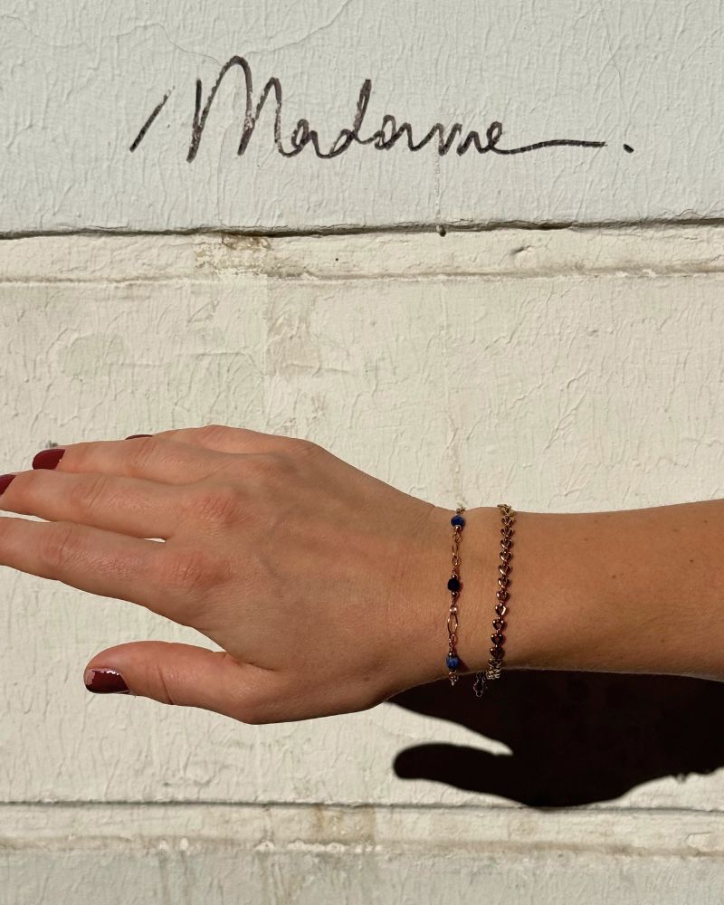 Indy | Gouden armband met blauwe stenen | Stainless steel