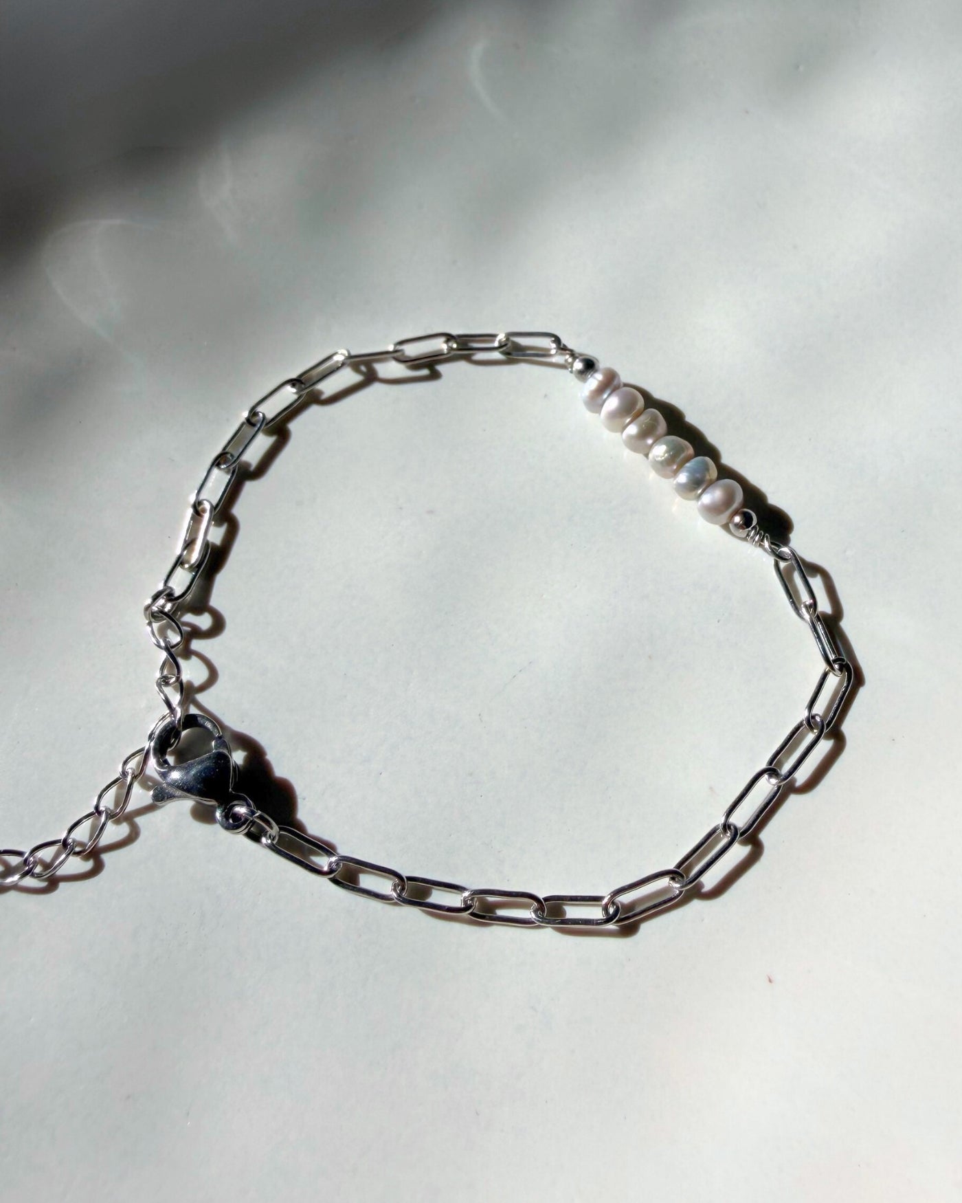zilveren armband met parels
