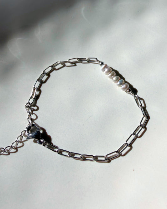 zilveren armband met parels