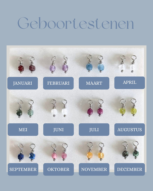 losse hangertjes voor oorbellen birthstones geboortestenen