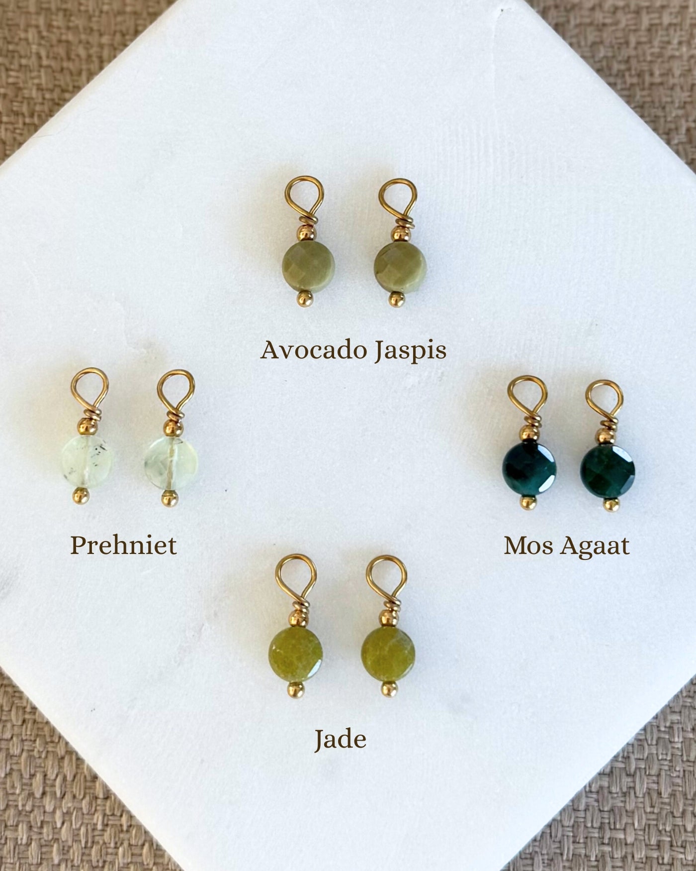 groene hangers voor oorbellen