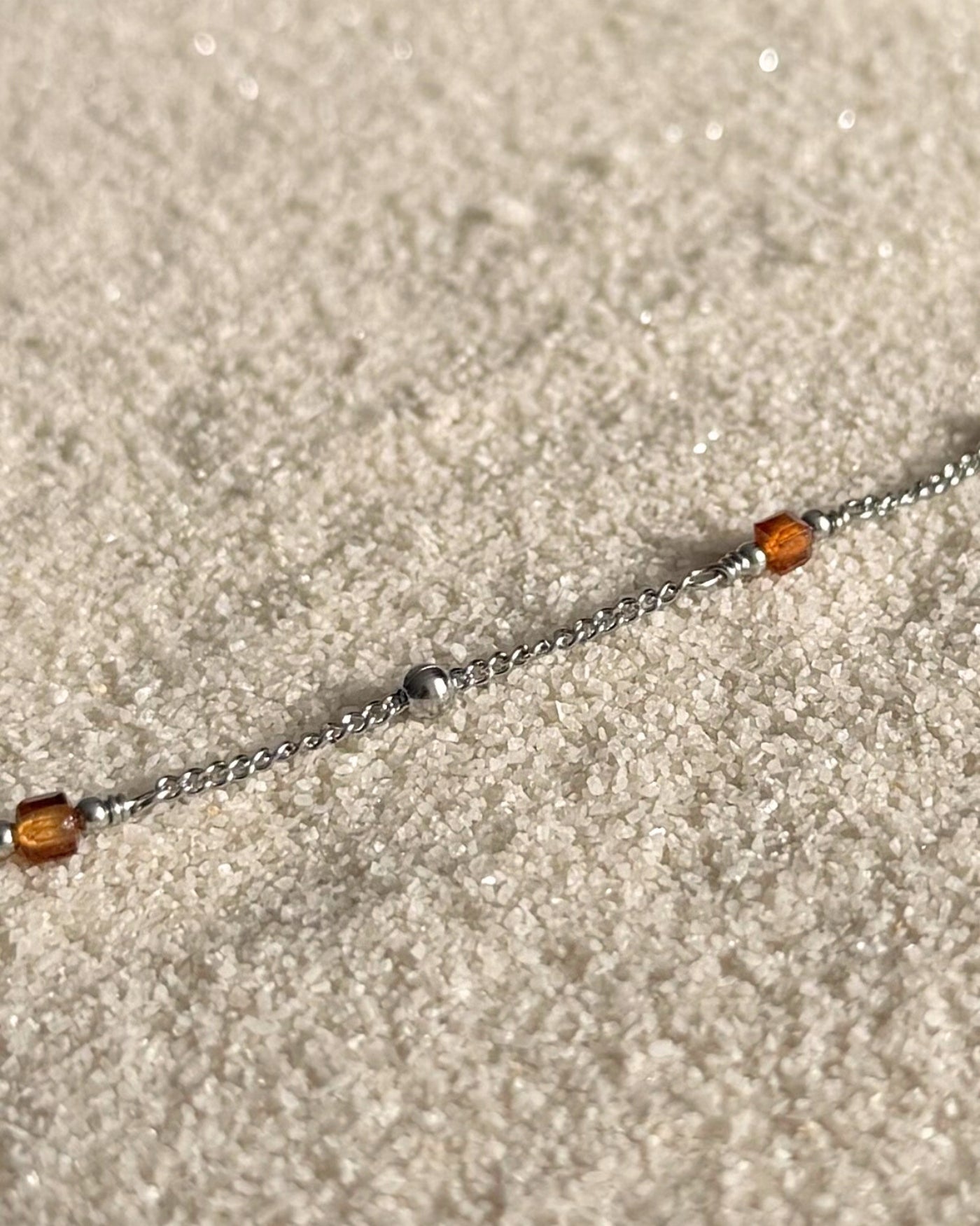 zilveren armband met oranje stenen