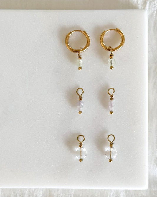 stainless steel mix match oorbellen goud