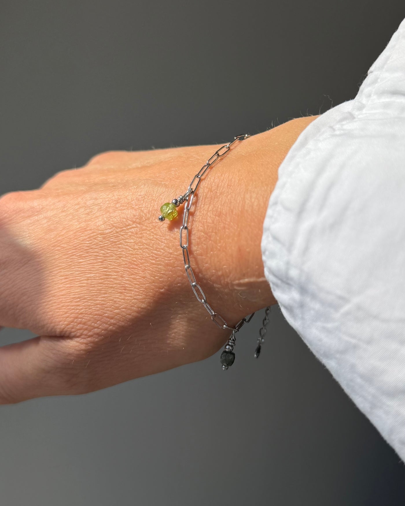 Zilveren geboortesteen armband met 1, 2, 3, 4 of 5 birthstones Stainless steel